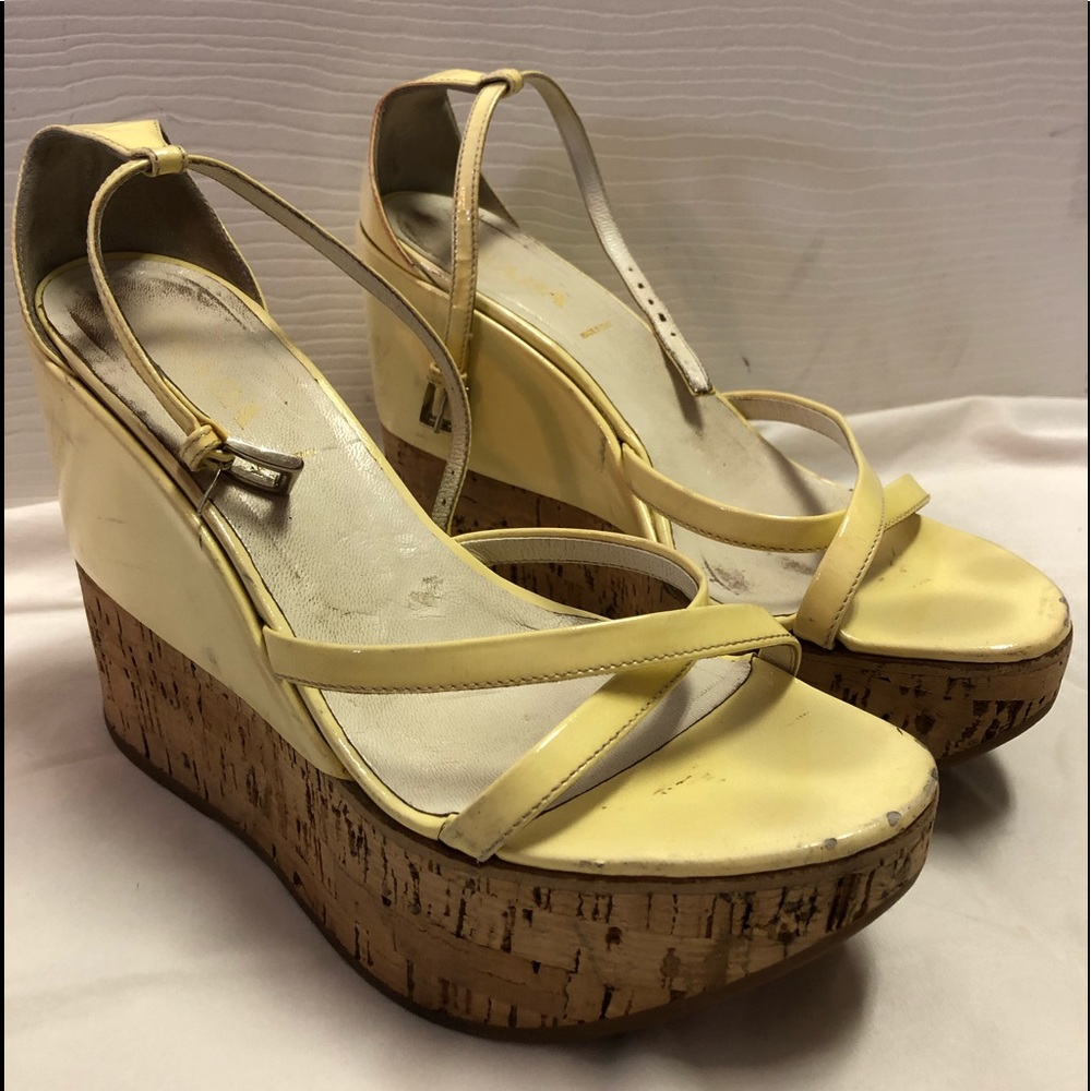 Yellow Prada platform shoes sandals 36, 6
